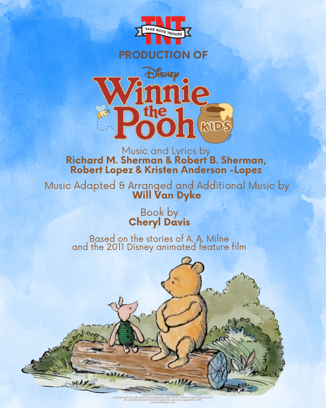 childrens theater performing arts winter shows january march disney winnie the pooh kids musical theater production